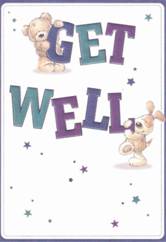 The spirit of gentle encouragement is at the heart of this delightful get well card, artfully rendered with the lovable pairing of a bear and puppy. Their playful interactions unfold beneath a constellation of twinkling stars, as if sending positive wishes drifting through the Blackfriars air. The soft, inviting textures of the characters-a bear's velvet plush and a puppy's floppy ears-evoke a sense of touch and comfort reminiscent of a sunny seat along the Thames Path. Expansive typography rests confidently in plum and teal, grounding the design in cheerful reassurance and echoing the vibrant displays seen in Blackfriars shopfronts. Every detail, from the nuanced shading to the crispy-clean white background, enhances a feeling of uplifting lightness-precisely the mood needed to buoy anyone navigating recovery. Imagine sending this card alongside a fresh, fragrant bouquet from Blackfriars Flowers; together, they extend a heartfelt gesture of positivity, ideally suited for raising spirits throughout our community.